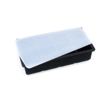 8 square black + lid