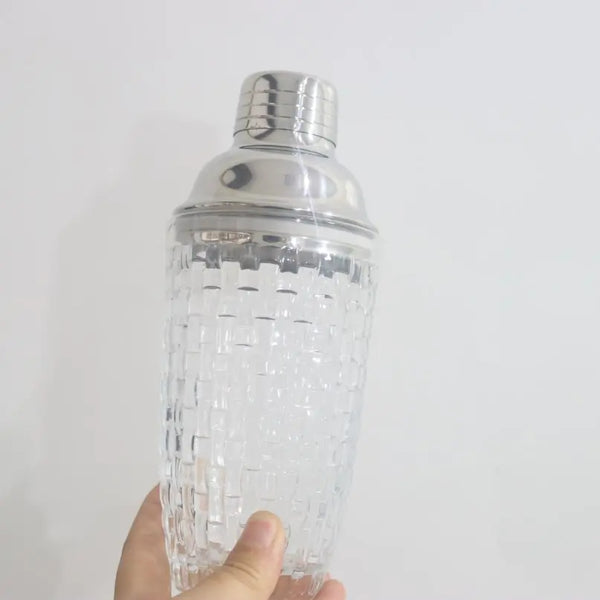 Stainless Steel Cocktail Shaker with Glass Cup 400ml