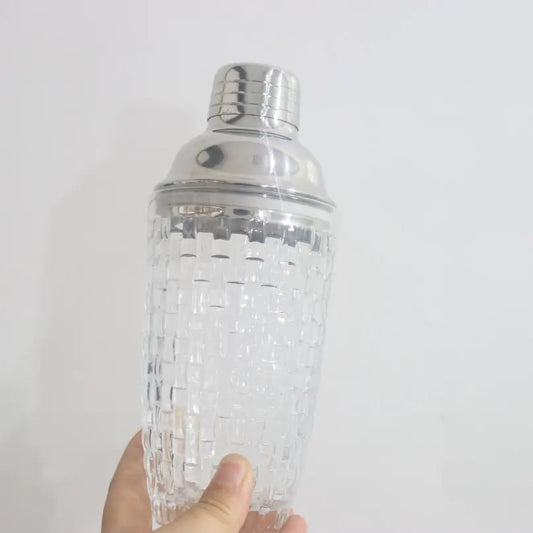 Stainless Steel Cocktail Shaker with Glass Cup 400ml