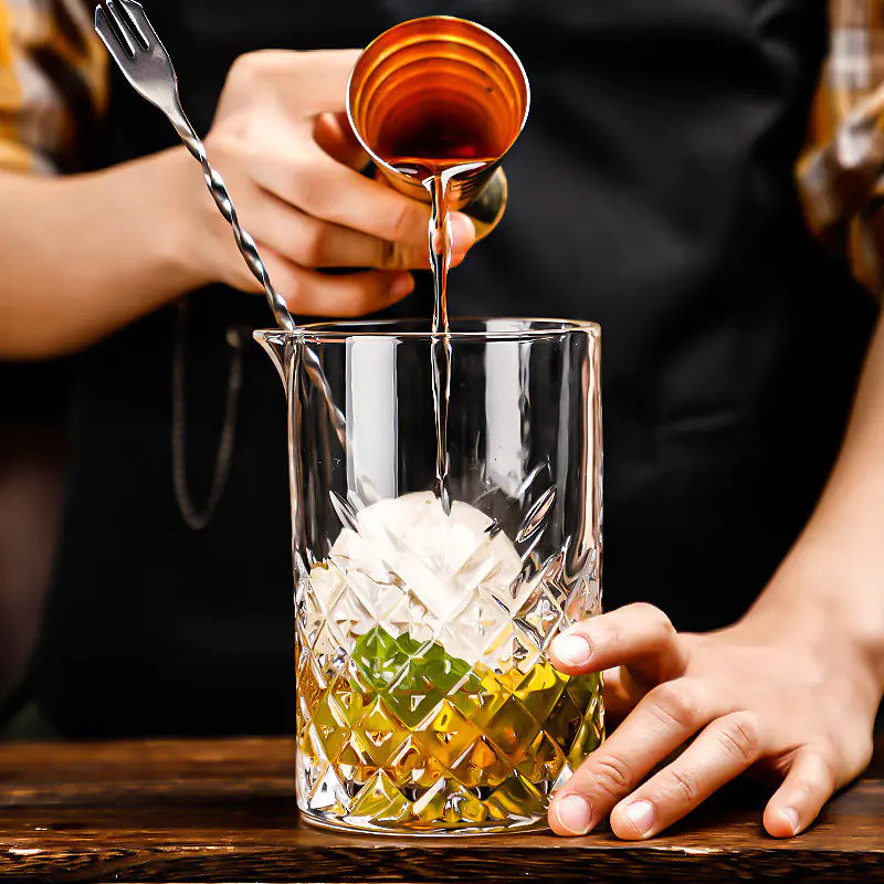 Japanese Etched Crystal Mixing Glass